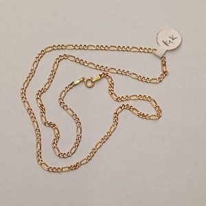 14kt real gold figaro daimond cut chain 22 inches